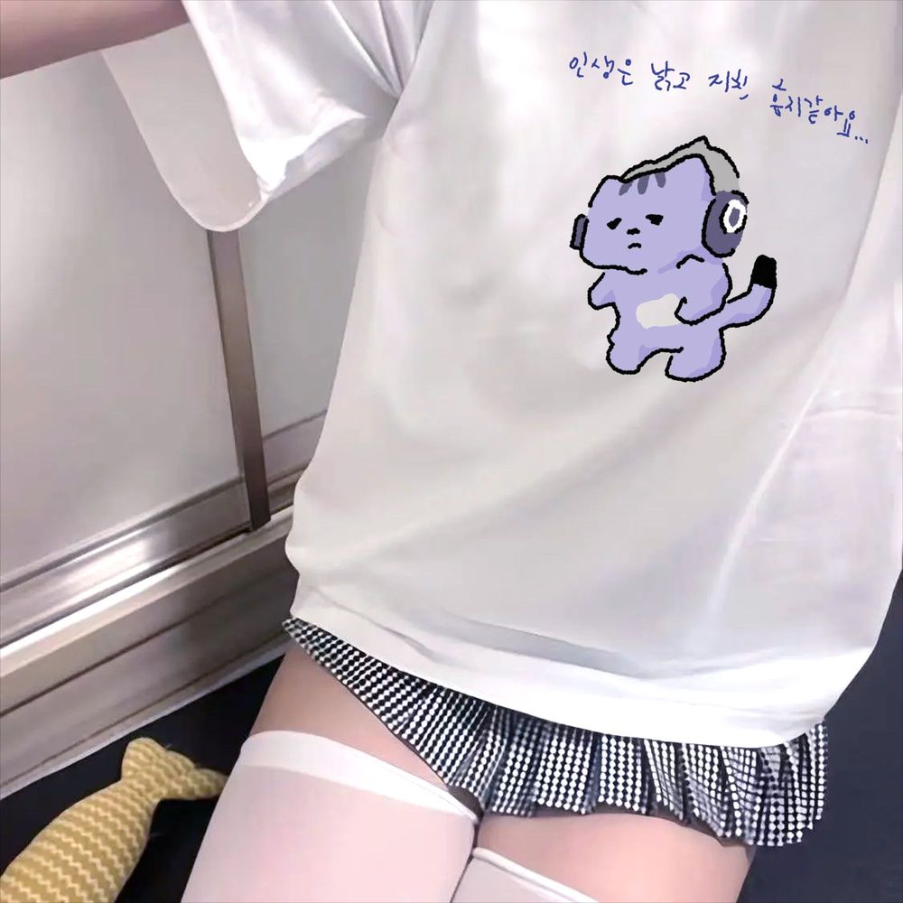 Футболка с милым текстовым при – обзор и цена Korean Lifestyle Aesthetic