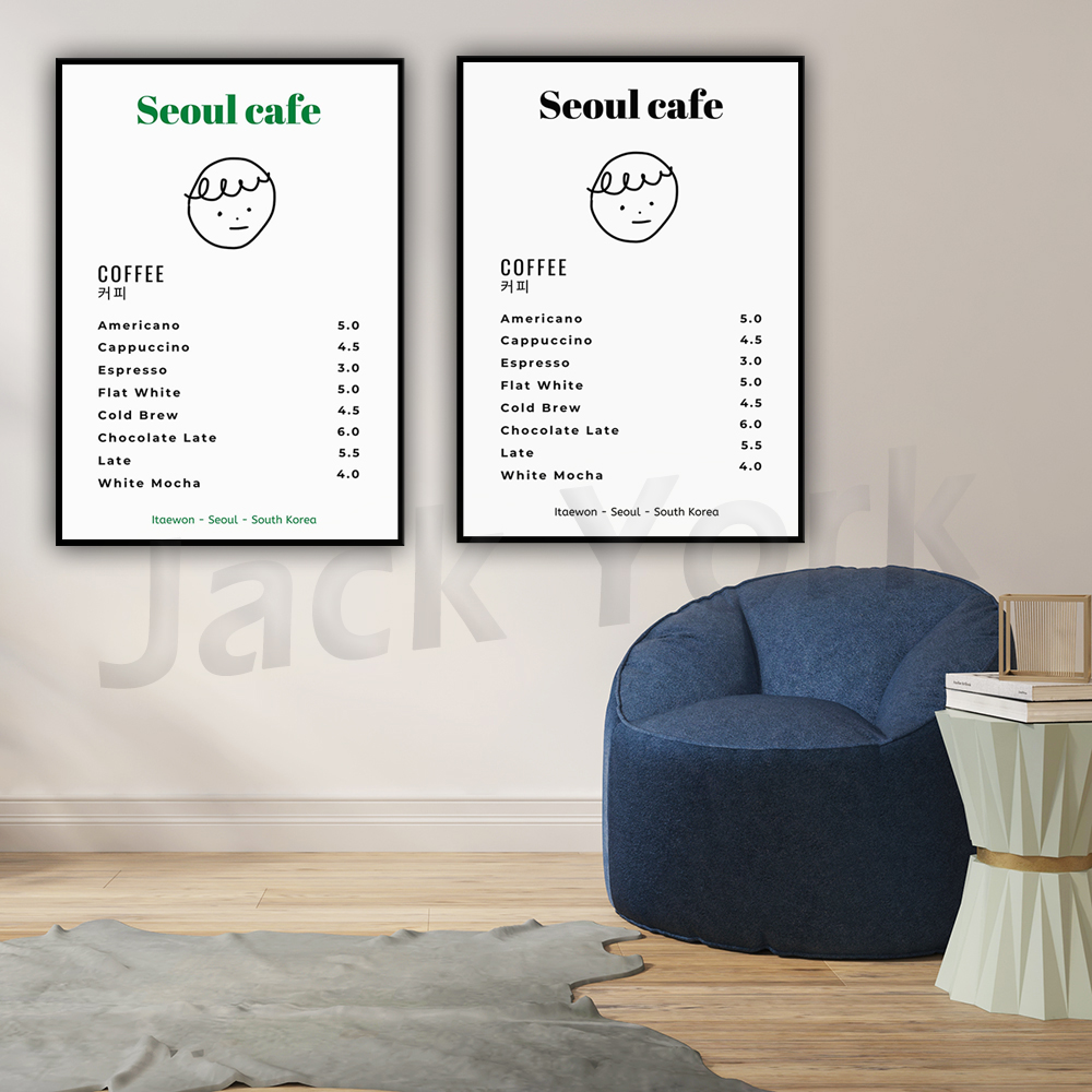 Seoul Cafe Print Wall Art Печа – обзор и цена Korean Lifestyle Aesthetic