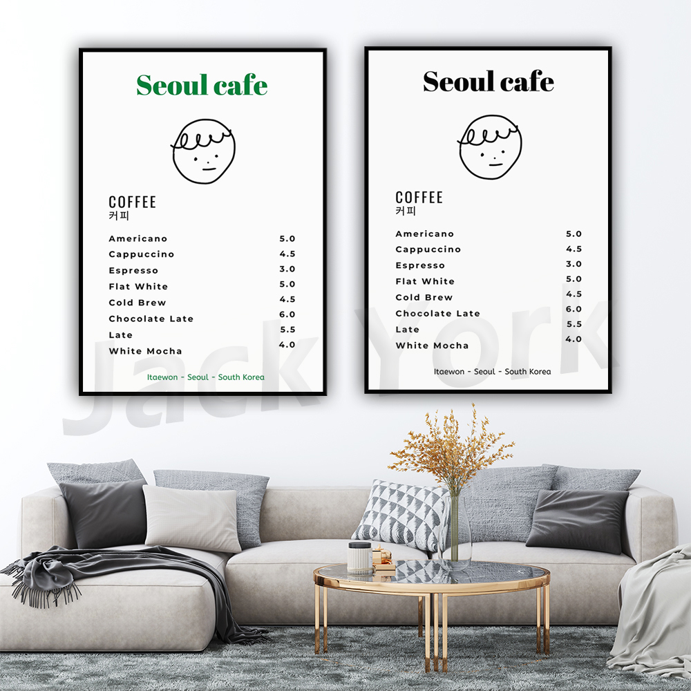 Seoul Cafe Print Wall Art Печа – обзор и цена Korean Lifestyle Aesthetic